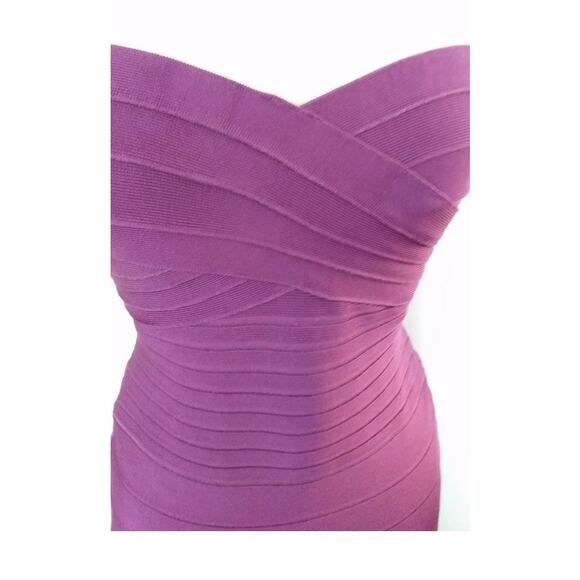Strapless Herve Leger Bodycon size XS, 
Style HLTD6253 Magenta - Picture 3 of 11